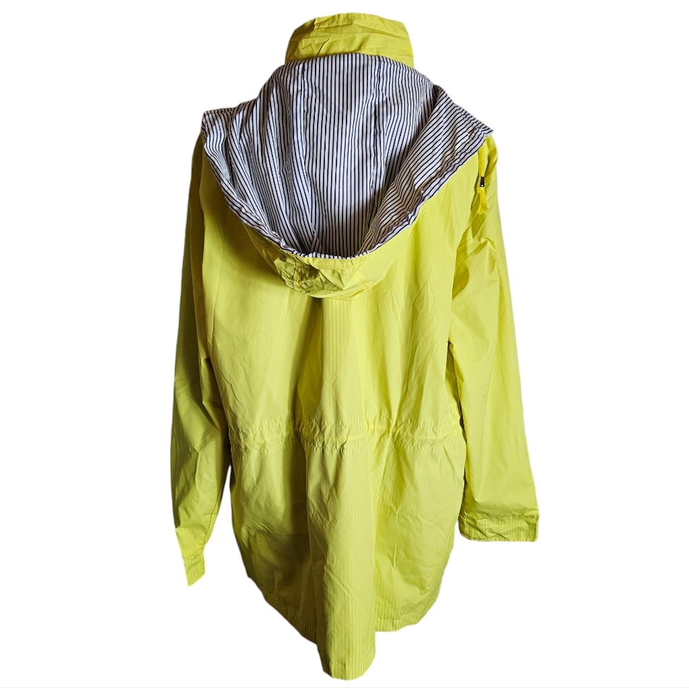 FISOUL Yellow Rain Coat Sz XXL Removable Hood Striped Lining Water-Resistant NWT - Picture 5 of 16